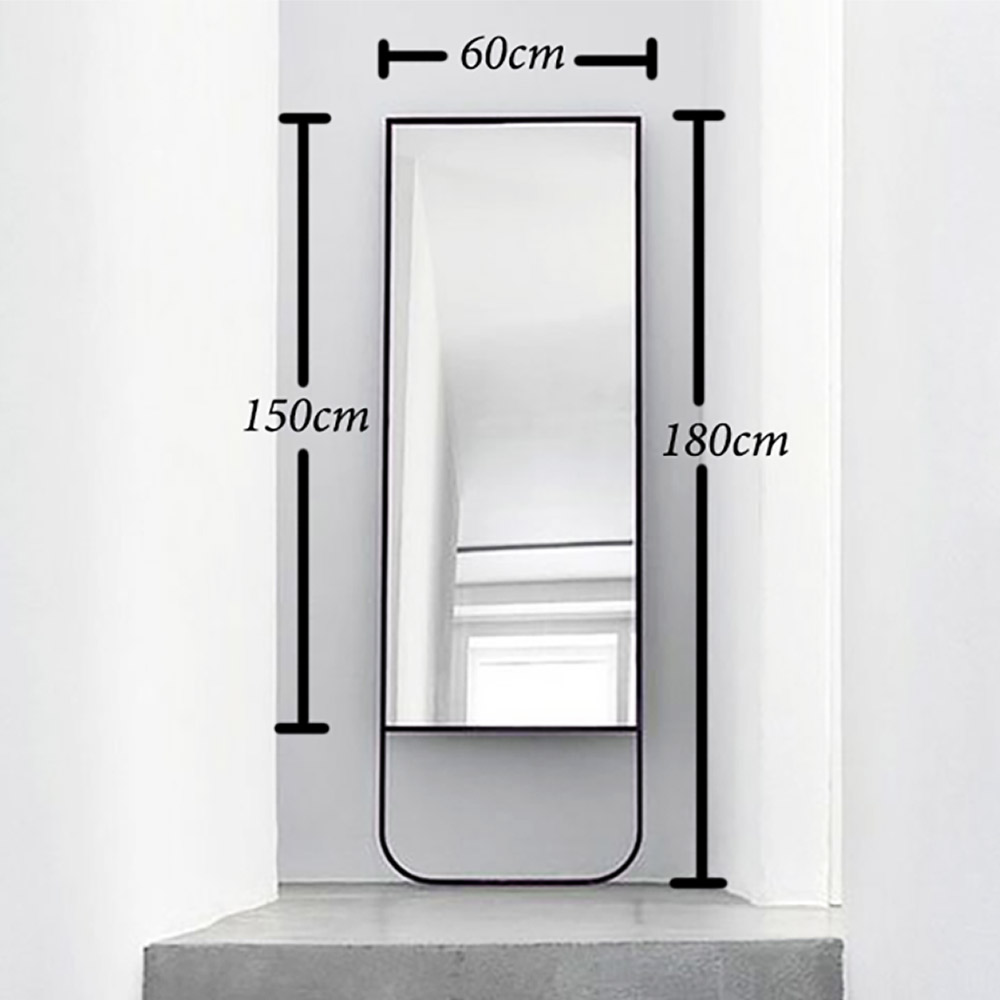 Mirror 60x180cm with black steel blade