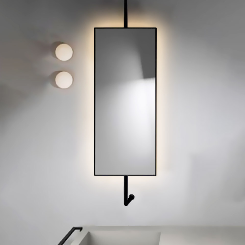 Metal bathroom mirror 45x90cm rotating