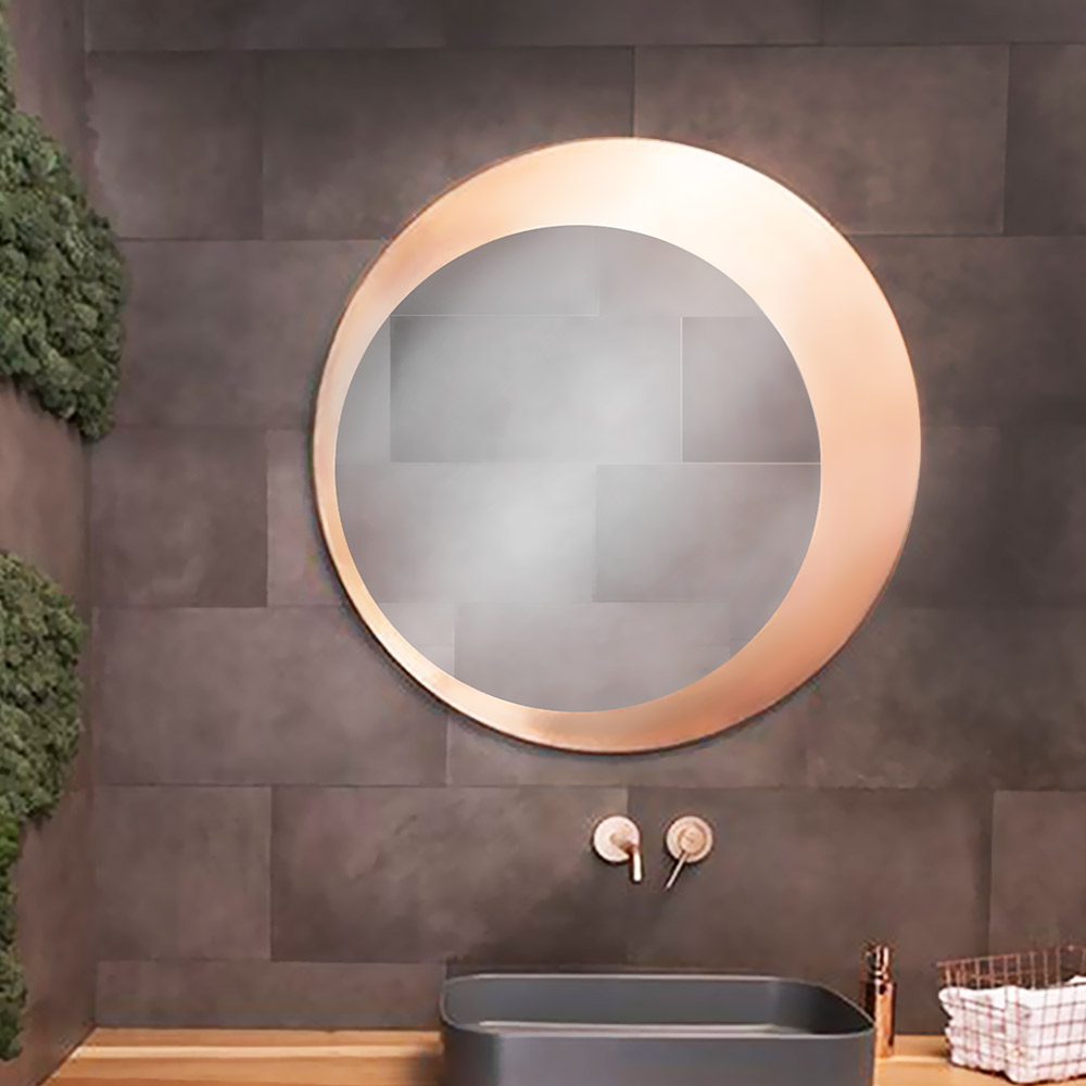 Round mirror Ø80cm - Ø90cm with metal border