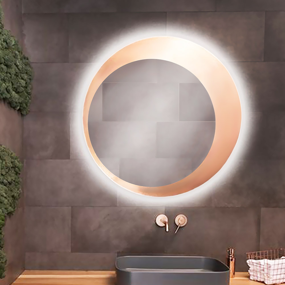 Round mirror Ø80cm - Ø90cm with metal border