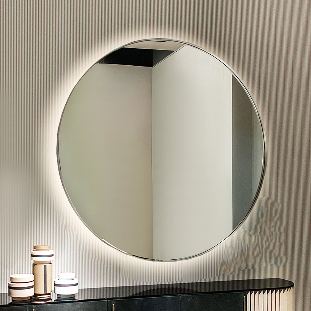 Bathroom wall Round mirror Ø60cm - Ø80cm with brass blade