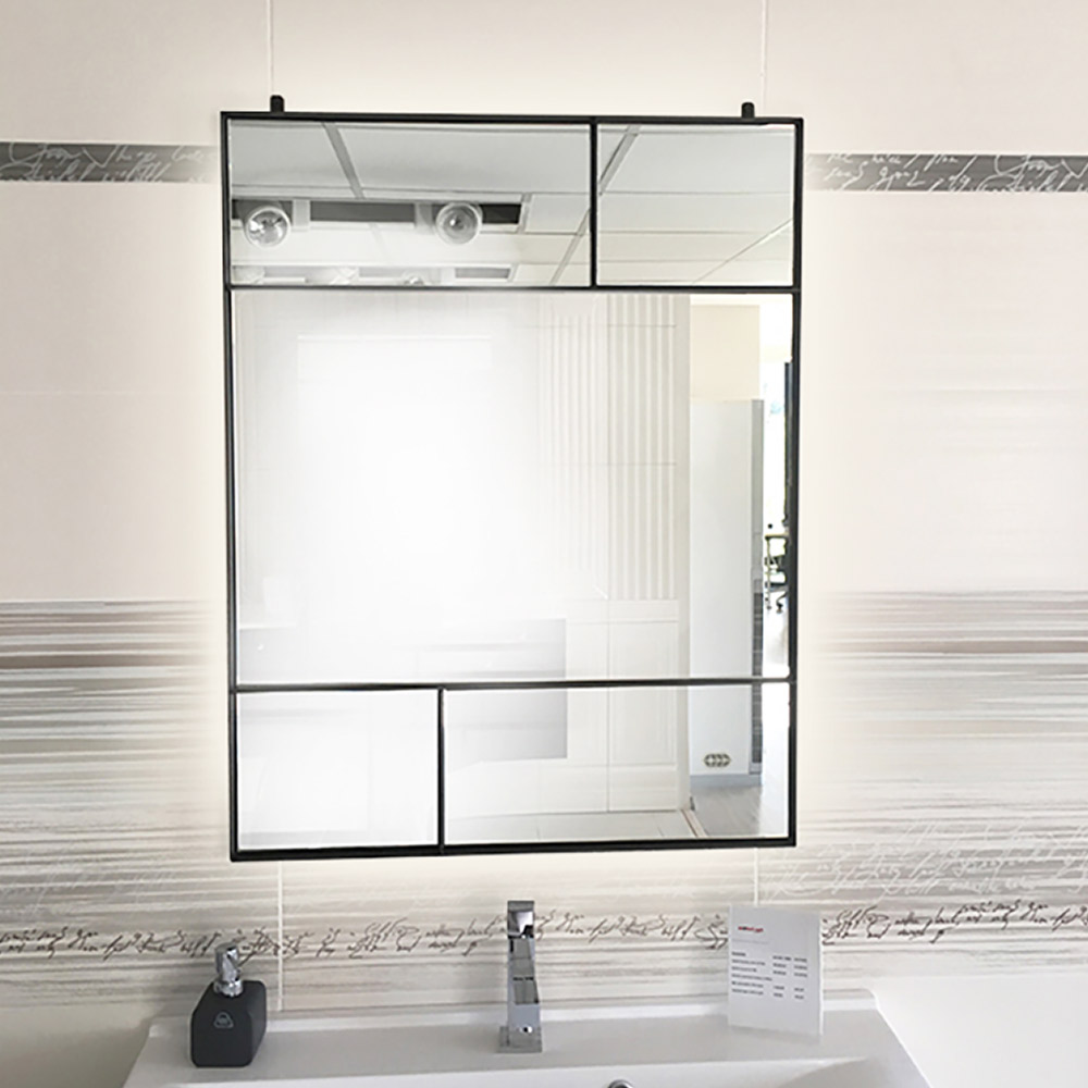 Mirror with metal frame made of steel blade 70x90cm