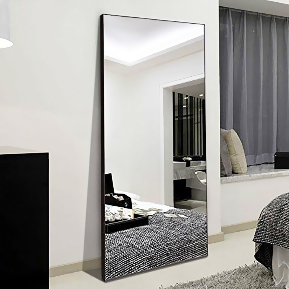 Large mirror 80x180cm with black aluminum frame