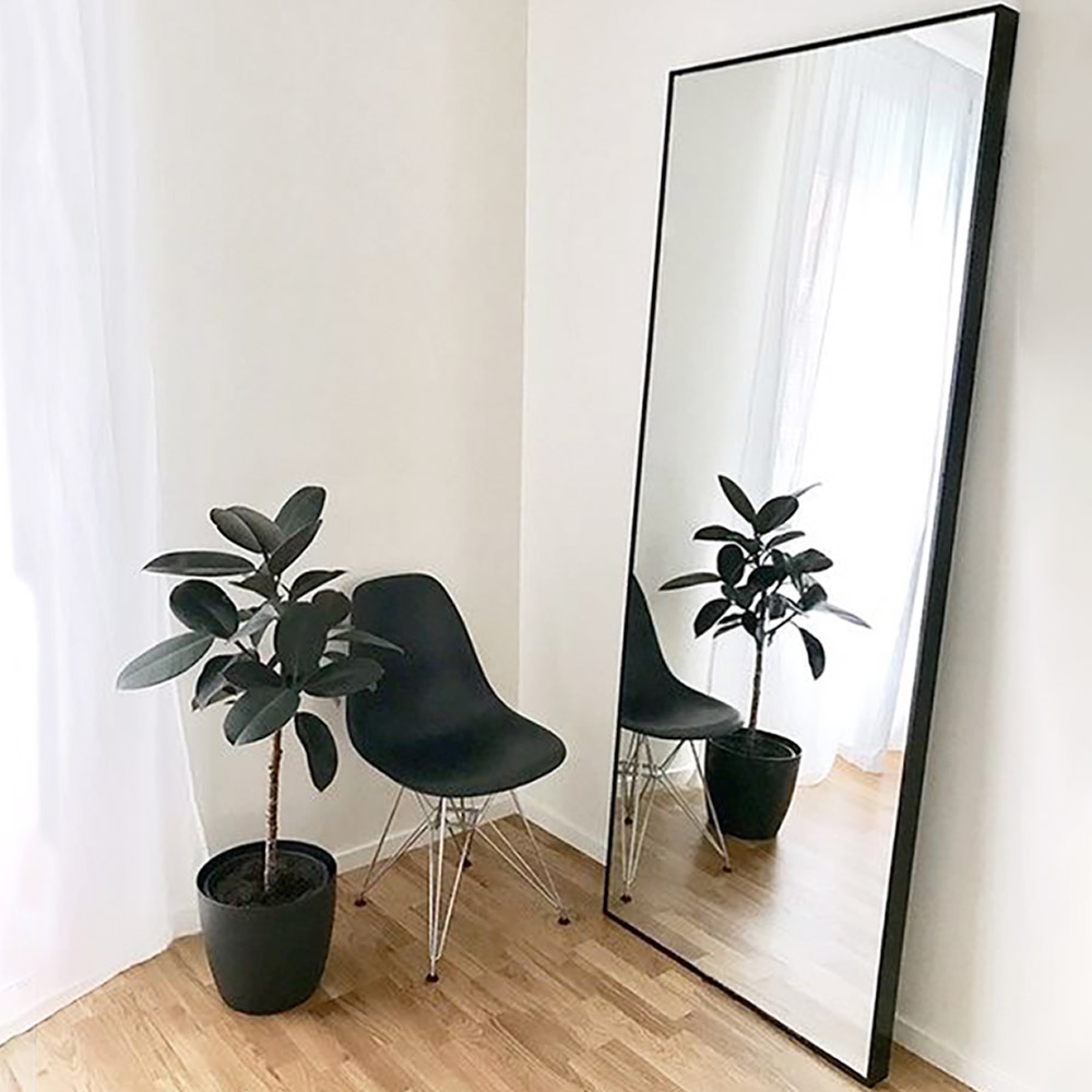 Room mirror 90x170cm with black aluminum frame