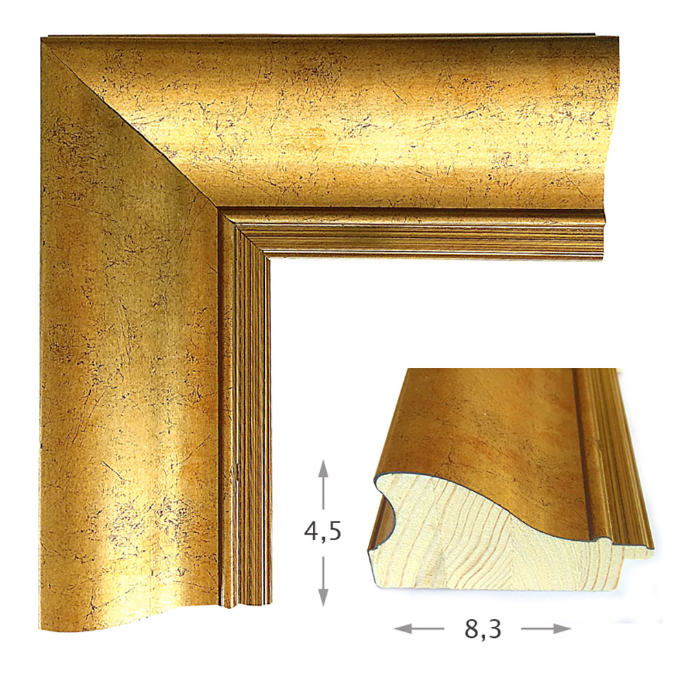 Mirror with golden wooden frame 60x80cm