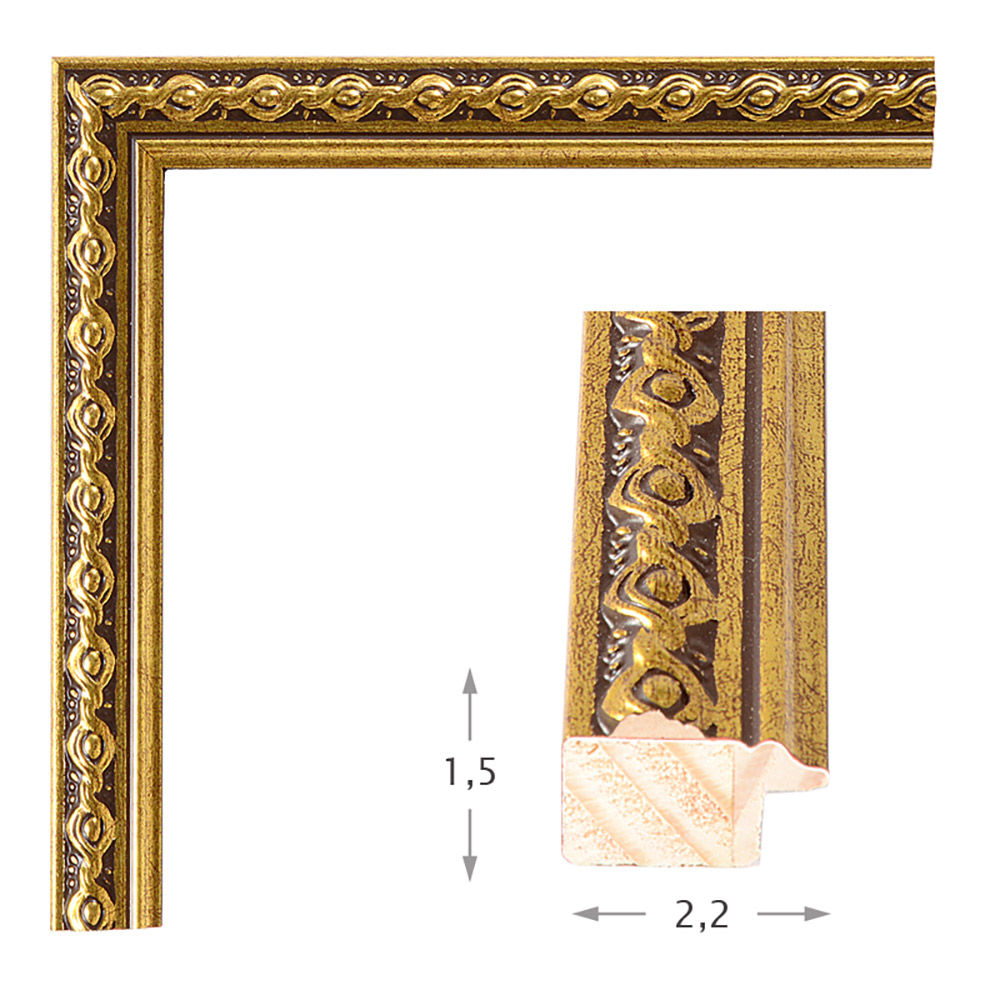 Mirror with antique golden wooden frame 60x80cm