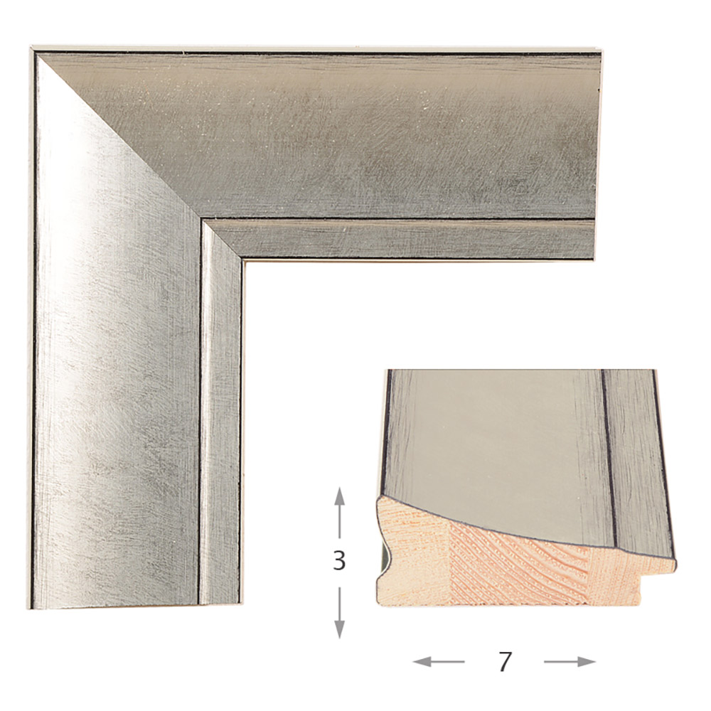 Mirror with wooden frame silver plate 60x80cm