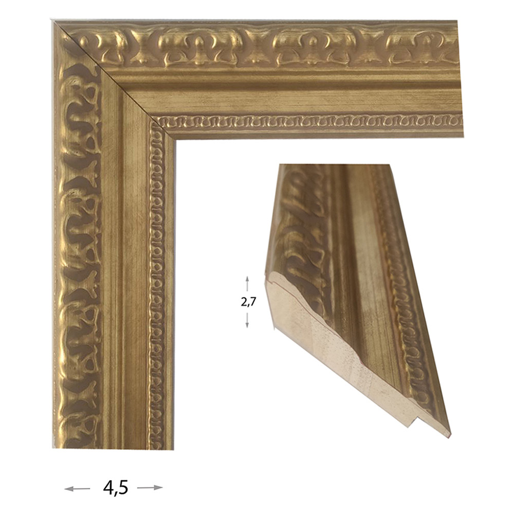 Mirror with wooden golden carved frame 60x80cm