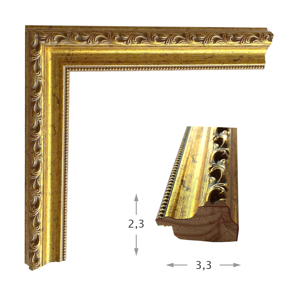 Mirror with golden wooden frame 60x80cm