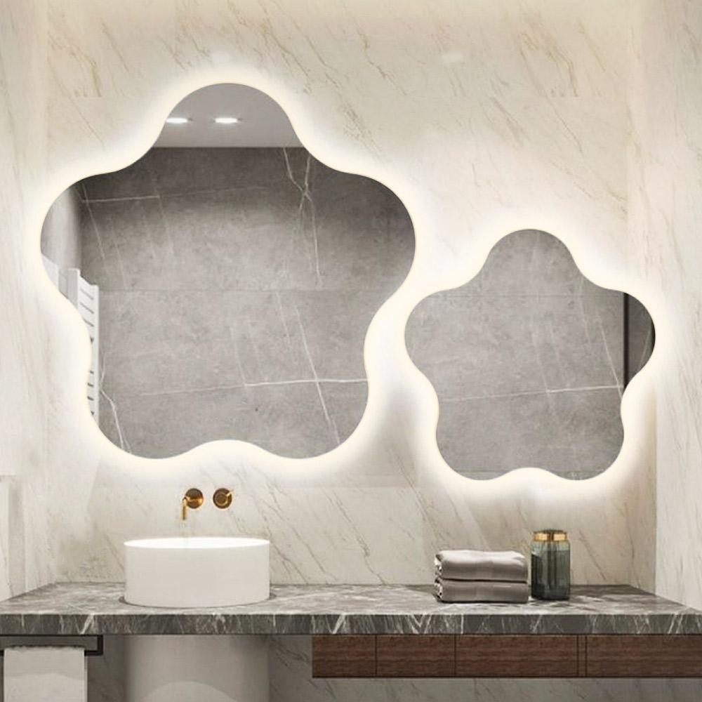 LED bathroom - wall mirror 70x70cm - 80x80cm - 90x90cm 1 piece in the shape of a flower