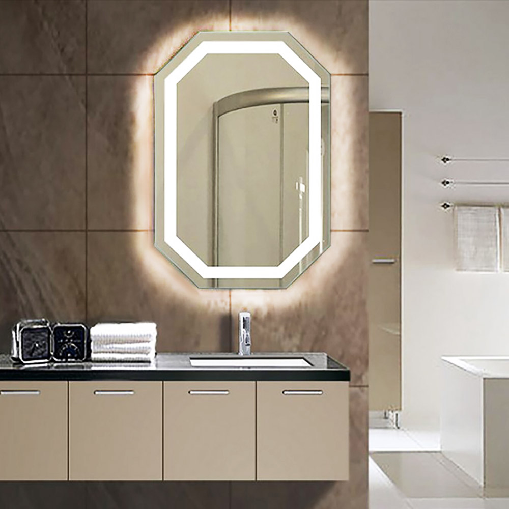 LED bathroom mirror octagonal 70X90cm - 120x80cm