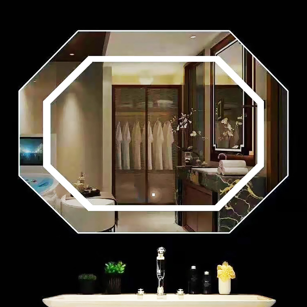  LED bathroom mirror octagonal 70X90cm - 120x80cm