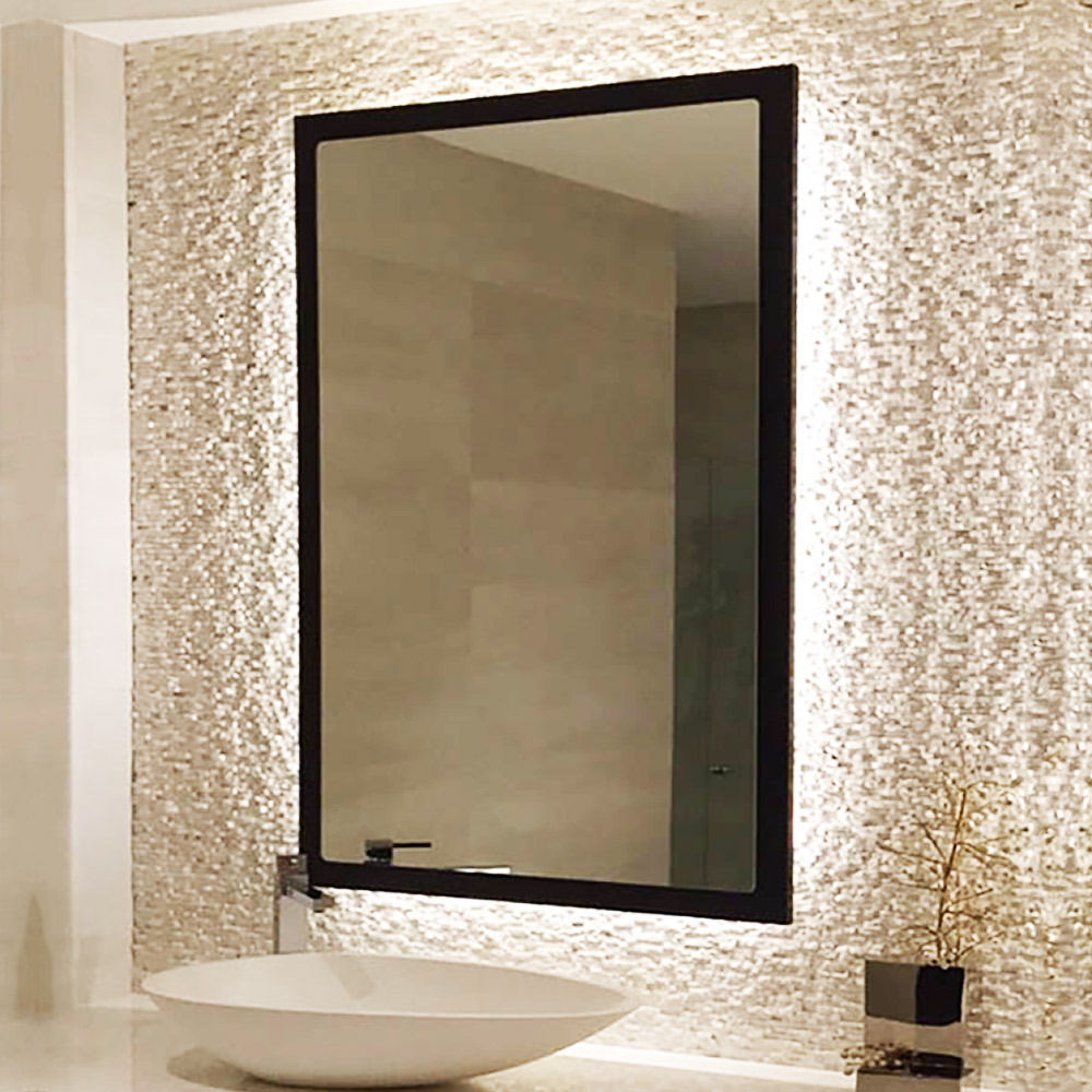 LED mirror 60x80cm - 70x90cm illuminated with black border