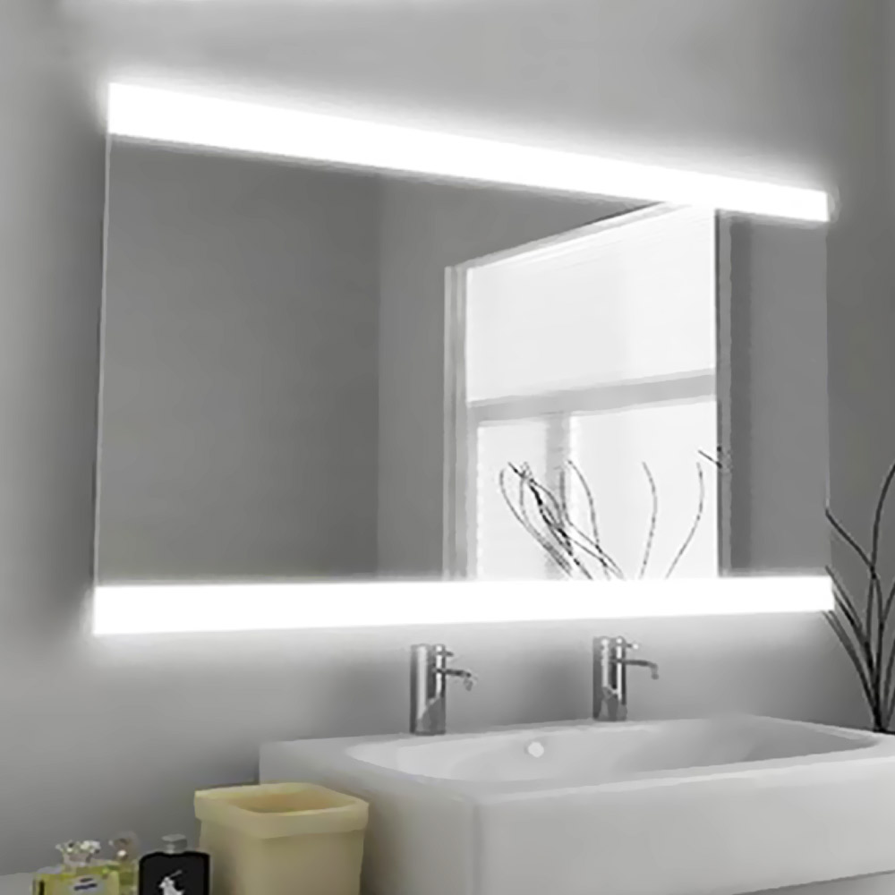  Led bathroom mirror 90x75cm - 120x80cm with sandblasting pattern up and down