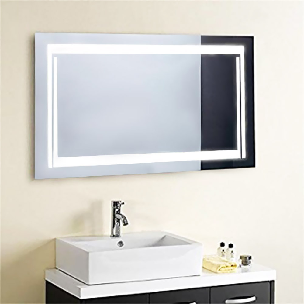 Led mirror 90x75cm with sandblasting design