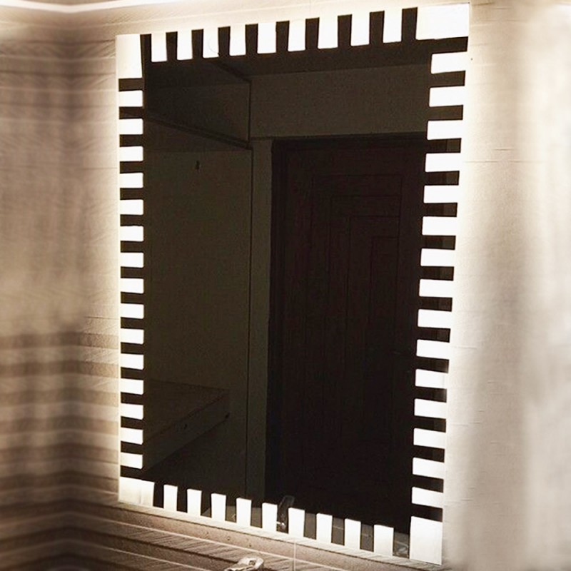  LED mirror 60x80cm - 70x90cm with sandblasting design