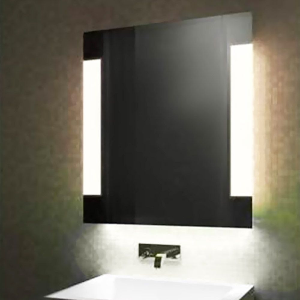 LED mirror 80x80cm with sandblasting right and left