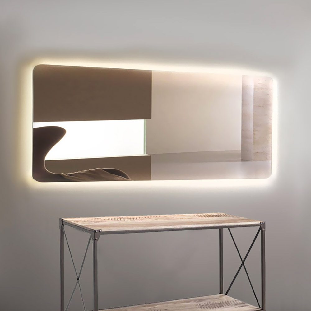 LED mirror 50x160cm rounded corners