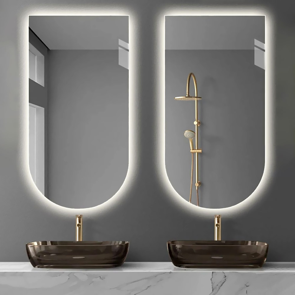 Mirror led 45x90cm - 60X120cm 1 piece in the shape of an oval capsule