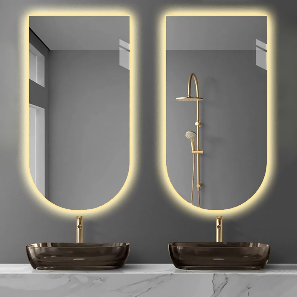 Mirror led 45x90cm - 60X120cm 1 piece in the shape of an oval capsule