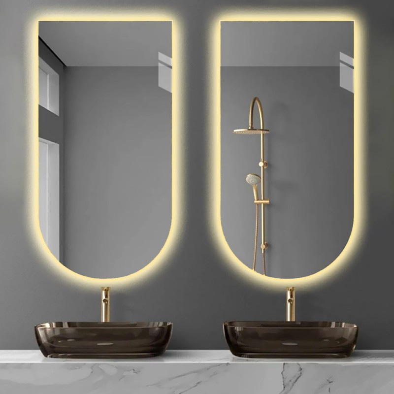 Mirror led 45x90cm - 60X120cm 1 piece in the shape of an oval capsule