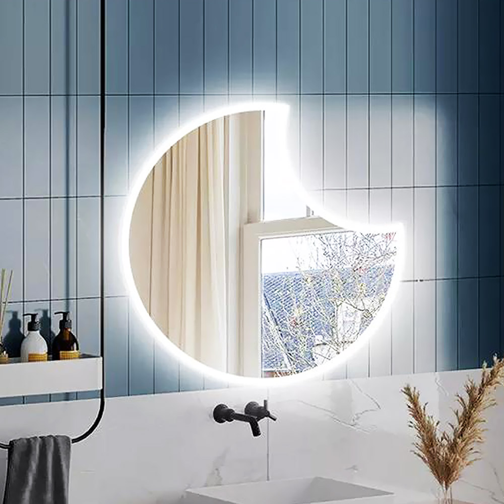 Eclipse led mirror with sandblasting Ø80cm - Ø90cm