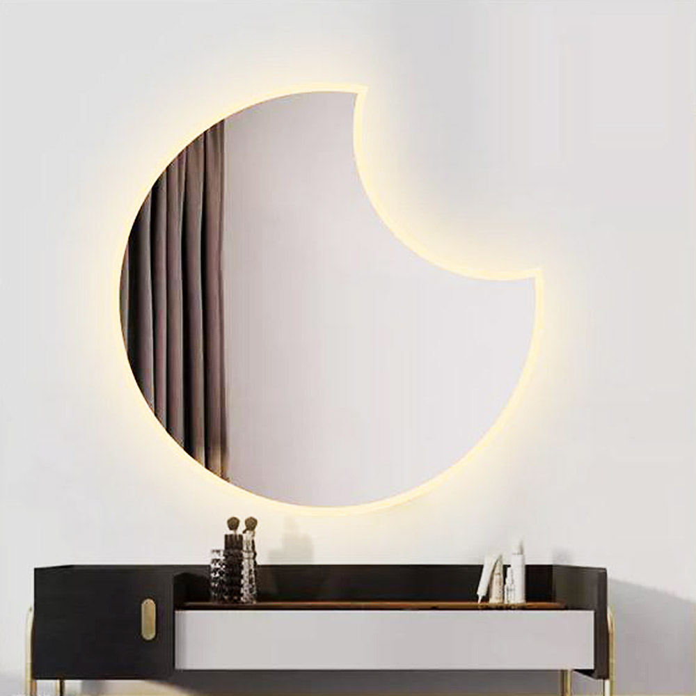 Eclipse led mirror with sandblasting Ø80cm - Ø90cm