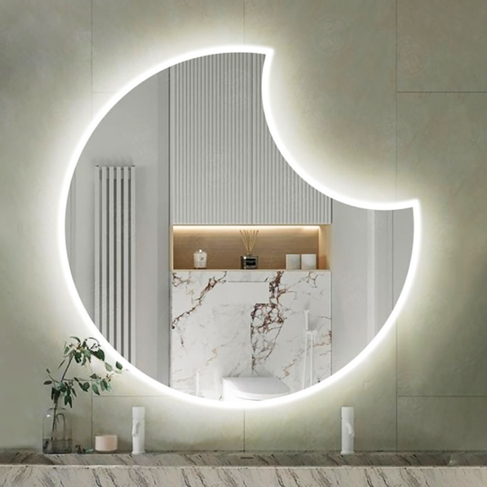 Eclipse led mirror with sandblasting Ø80cm - Ø90cm