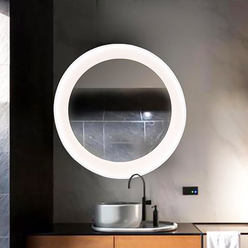 Led mirror round Ø70cm - Ø90cm metal border