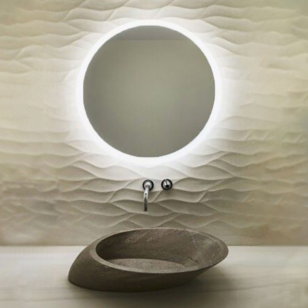 Round LED Ø60cm - Ø90cm mirror with sandblasting Ø60cm - Ø90cm