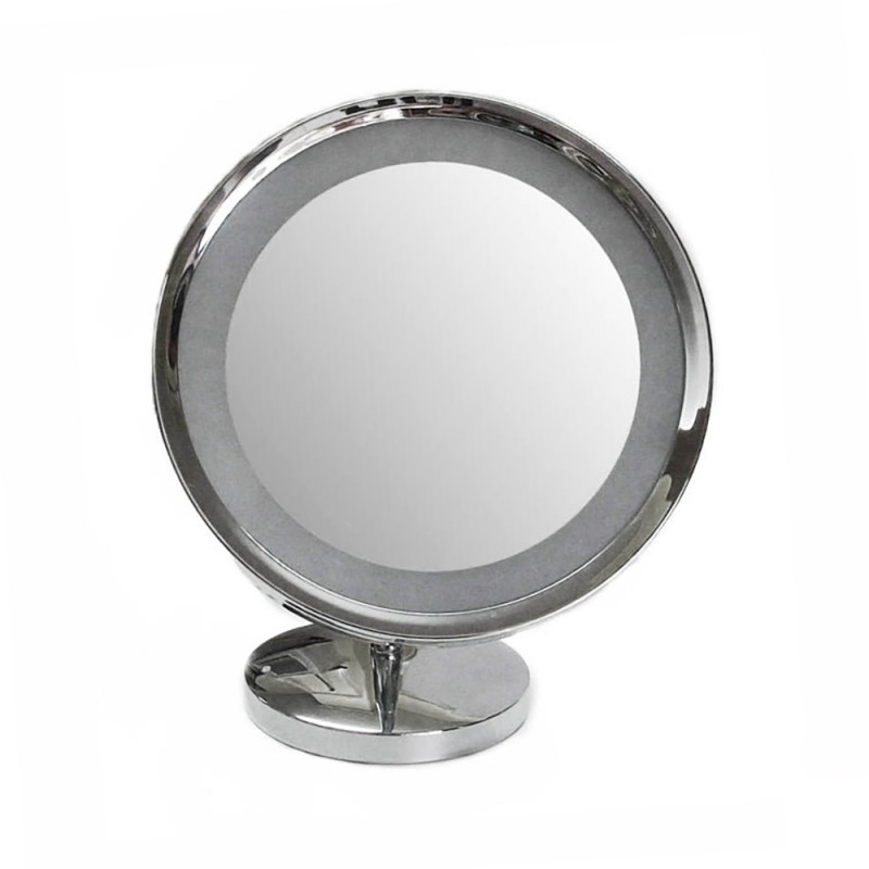 Table magnifying led bathroom mirror Ø25cm