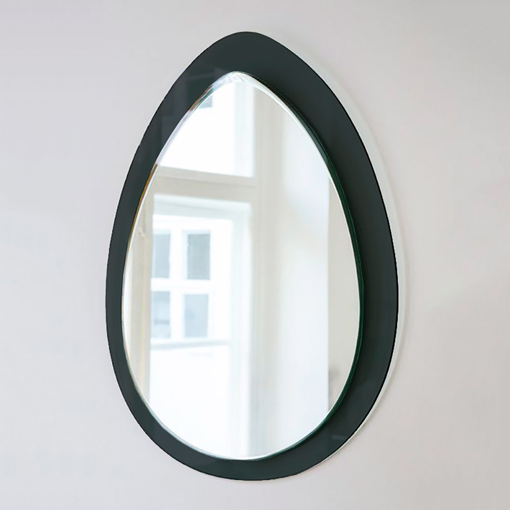 Mirror 60x80cm with lacobel black crystal