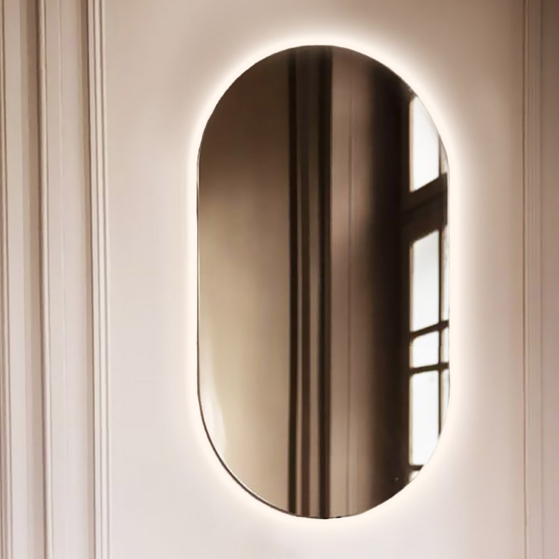 Mirror in the shape of an oval capsule 40x80cm - 60x90cm