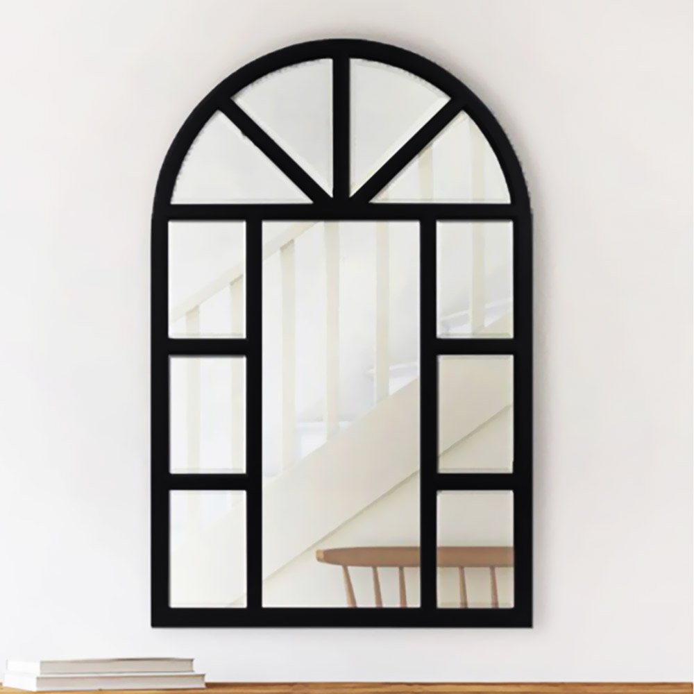 Sideboard mirror with arch 70x100cm with black paint