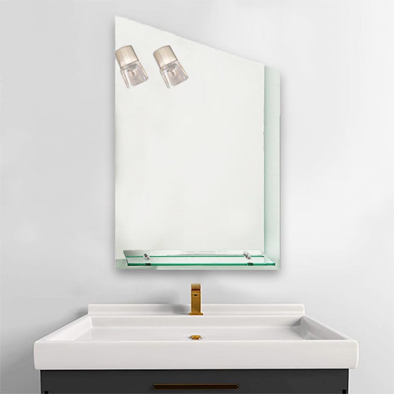 Mirror 55x80cm with two lamps and shelf