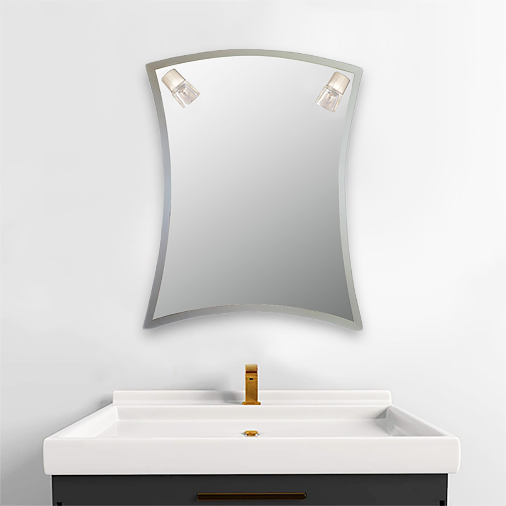 Mirror 67x86cm with two lights