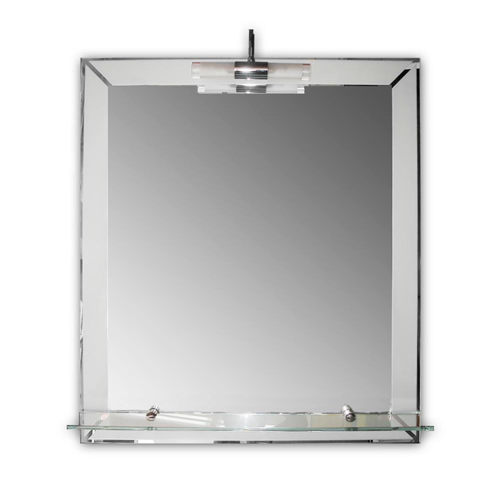 Mirror 60x80cm with lamp and shelf