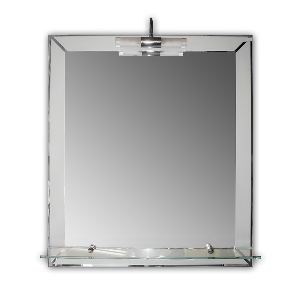 Mirror 50x60cm with lamp and shelf