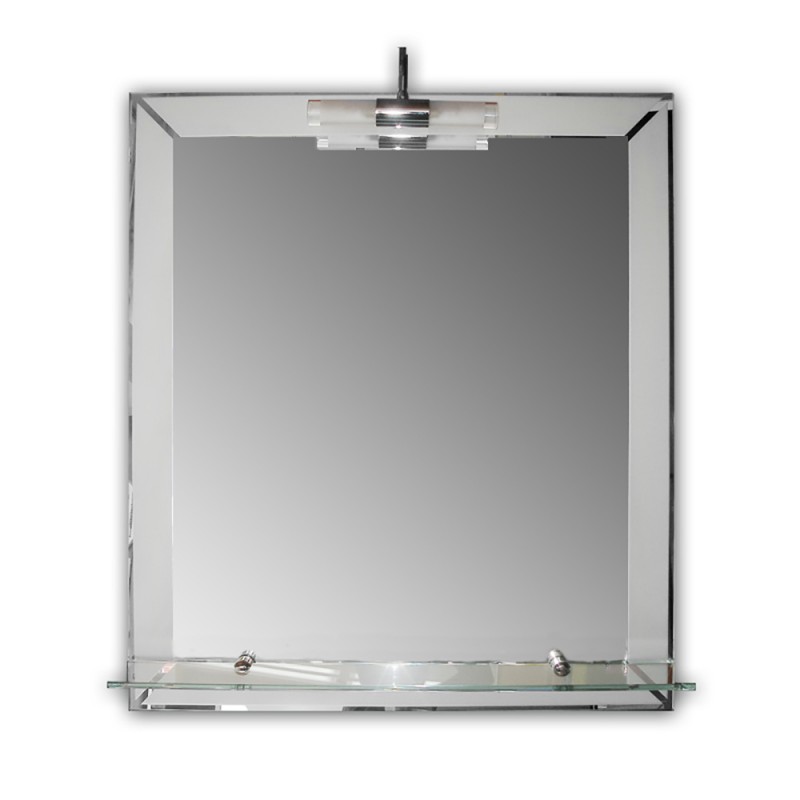 Mirror 50x60cm with lamp and shelf