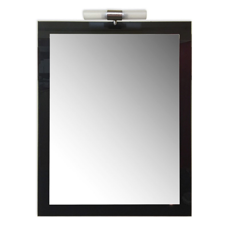 Mirror 60x80cm in black color and lamp