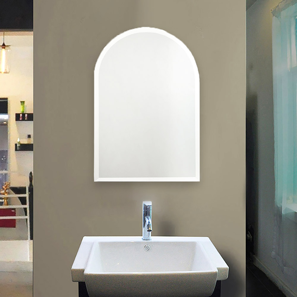 Wall mirror 55x80cm with arch and sandblasting design