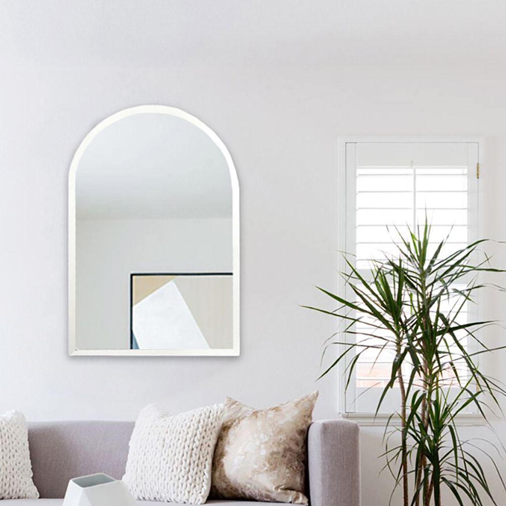 Wall mirror 55x80cm with arch and sandblasting design