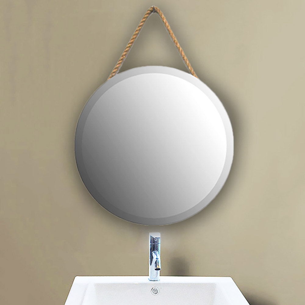 Round mirror Ø60cm - Ø90cm with natural rope