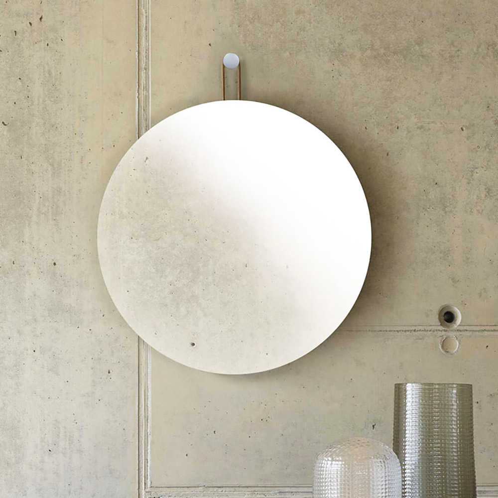 Round bathroom mirror Ø60cm - Ø90cm with leather strap