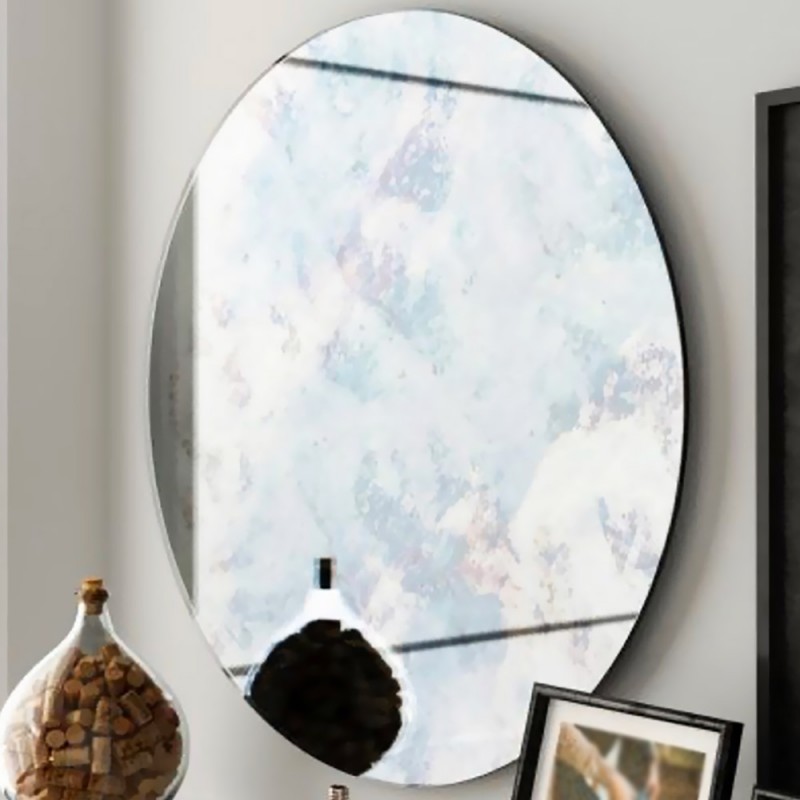 Living room wall mirror round Ø90cm - Ø120cm aged