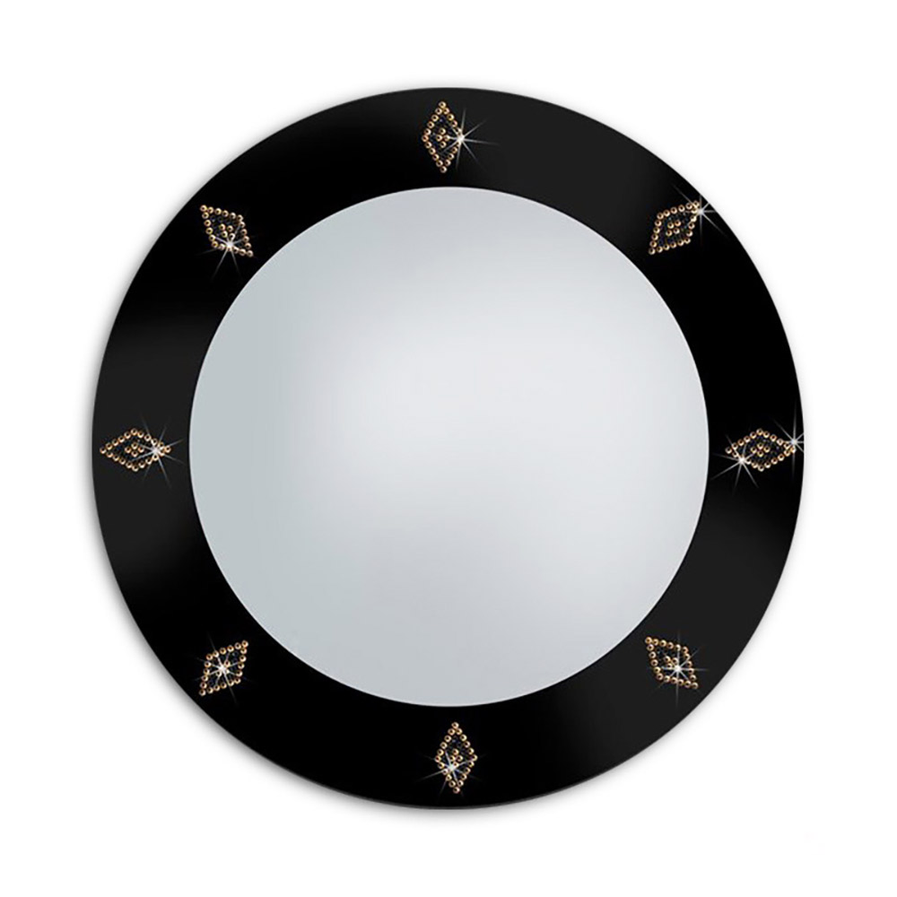 Round handmade mirror with swarovski Ø80cm